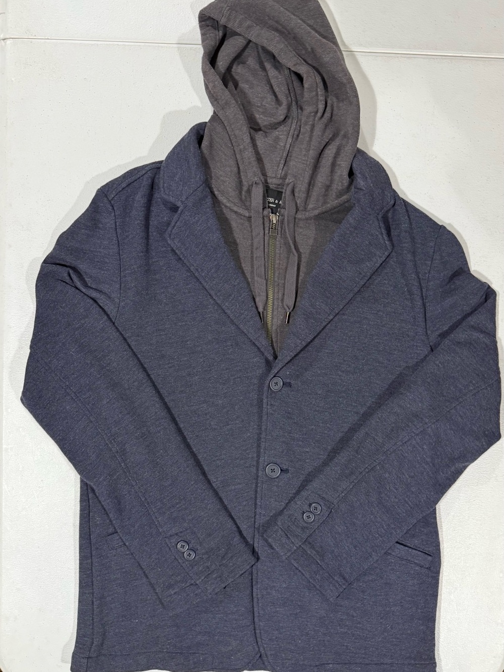 Porter & Ash London Hooded Blazer Jacket Sport Coat Navy Men’s L